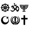 Religion or Belief, images of different religious symbols