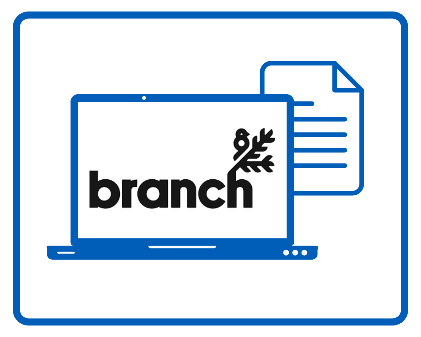 A laptop with the Branch website on it.