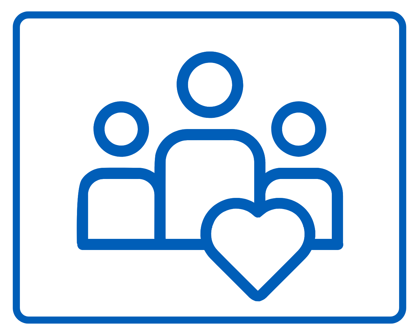 Three people and a heart.