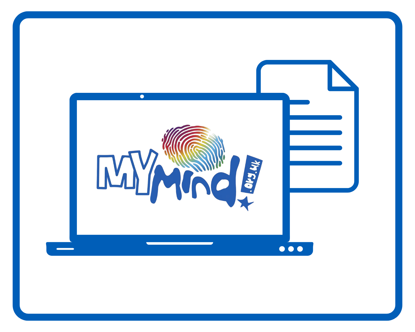 A laptop with the MyMind website on it.