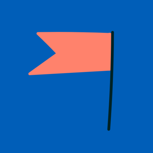 A graphic of a red flag
